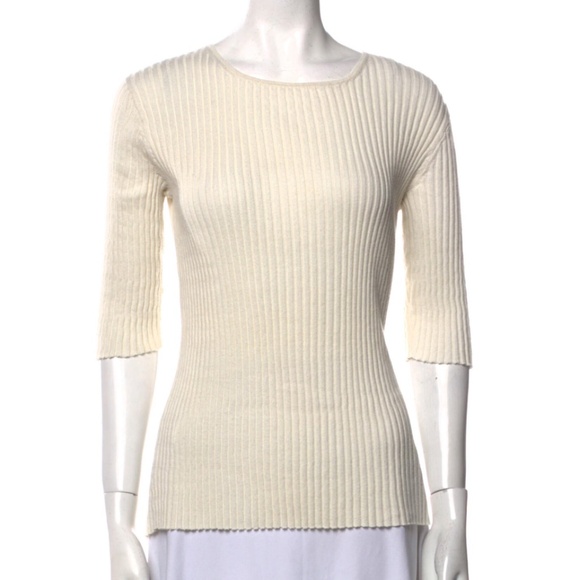 Lauren Manoogian Bateau Neckline Three-Quarter Sleeve Top in Size 1 - Picture 1 of 7